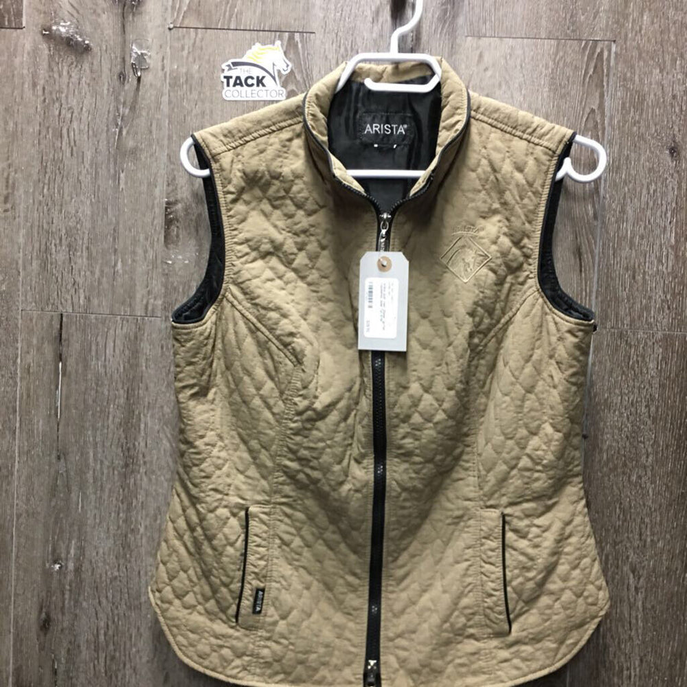 Quilt Vest, Zipper *gc/fair, v.puckered, older