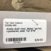 Quilt Vest, Zipper *gc/fair, v.puckered, older