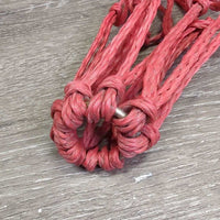Med Nylon String Hay Net *gc, older, clean, stains, faded, rubs, rust, shortened string
