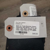 Exercise Closed Neoprene Hind Boots, velcro *gc, hairy, rubs, clean, clumpy, older, holey edges
