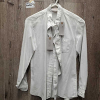 LS Show Shirt, Velcro Collar *gc/fair, older, threads, puckers

