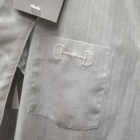 LS Show Shirt, Velcro Collar *gc/fair, older, threads, puckers
