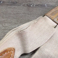 Padded Leather Girth, 2x els *gc/fair, older, dry, stiff, stains, v.stretched elastic
