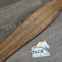 Padded Leather Girth, 2x els *gc/fair, older, dry, stiff, stains, v.stretched elastic
