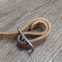 Thin Split Reins, 1 Conway Buckle *fair, clean, rubs, stains, Broken End, older
