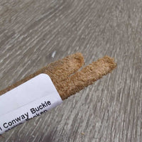 Thin Split Reins, 1 Conway Buckle *fair, clean, rubs, stains, Broken End, older
