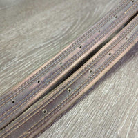 Thick Nylon Lined Stirrup Leathers *gc, clean, rubs, faded, older, fading, mnr undone stitch, stains
