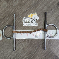 Single Twisted Copper Full Cheek Bit *fair, v.bent, chews, clean, residue, older
