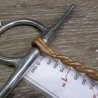 Single Twisted Copper Full Cheek Bit *fair, v.bent, chews, clean, residue, older
