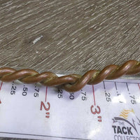Single Twisted Copper Full Cheek Bit *fair, v.bent, chews, clean, residue, older
