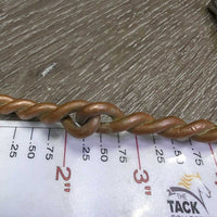 Single Twisted Copper Full Cheek Bit *fair, v.bent, chews, clean, residue, older
