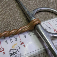 Single Twisted Copper Full Cheek Bit *fair, v.bent, chews, clean, residue, older
