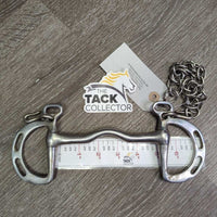 Low Port Kimblewick Bit, chain *gc, dirty, scratches, chews, residue, rust
