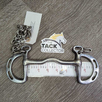 Low Port Kimblewick Bit, chain *gc, dirty, scratches, chews, residue, rust

