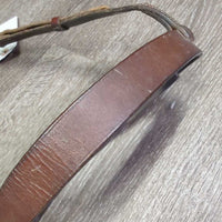 Flat Leather Nose Band ONLY *fair, v.dry, v.stiff, older, scrapes, deep creases

