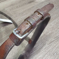 Flat Leather Nose Band ONLY *fair, v.dry, v.stiff, older, scrapes, deep creases
