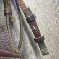 Raised Bridle, Rsd Braided Reins *fair, dry, v.stiff, v.dirty, dents, creases, crackles, film
