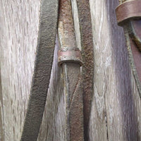 Raised Bridle, Rsd Braided Reins *fair, dry, v.stiff, v.dirty, dents, creases, crackles, film
