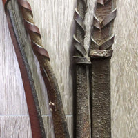 Raised Bridle, Braided Reins *fair/poor, dirty, v.dry, v.stiff, rivetted cheeks, stains, rubs
