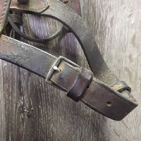 Raised Bridle, Braided Reins *fair/poor, dirty, v.dry, v.stiff, rivetted cheeks, stains, rubs
