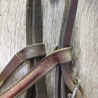 Raised Bridle, Braided Reins *fair/poor, dirty, v.dry, v.stiff, rivetted cheeks, stains, rubs
