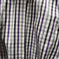 LS Show Shirt, snap collar, roll up Sleeves *vgc, seam puckers, crinkles