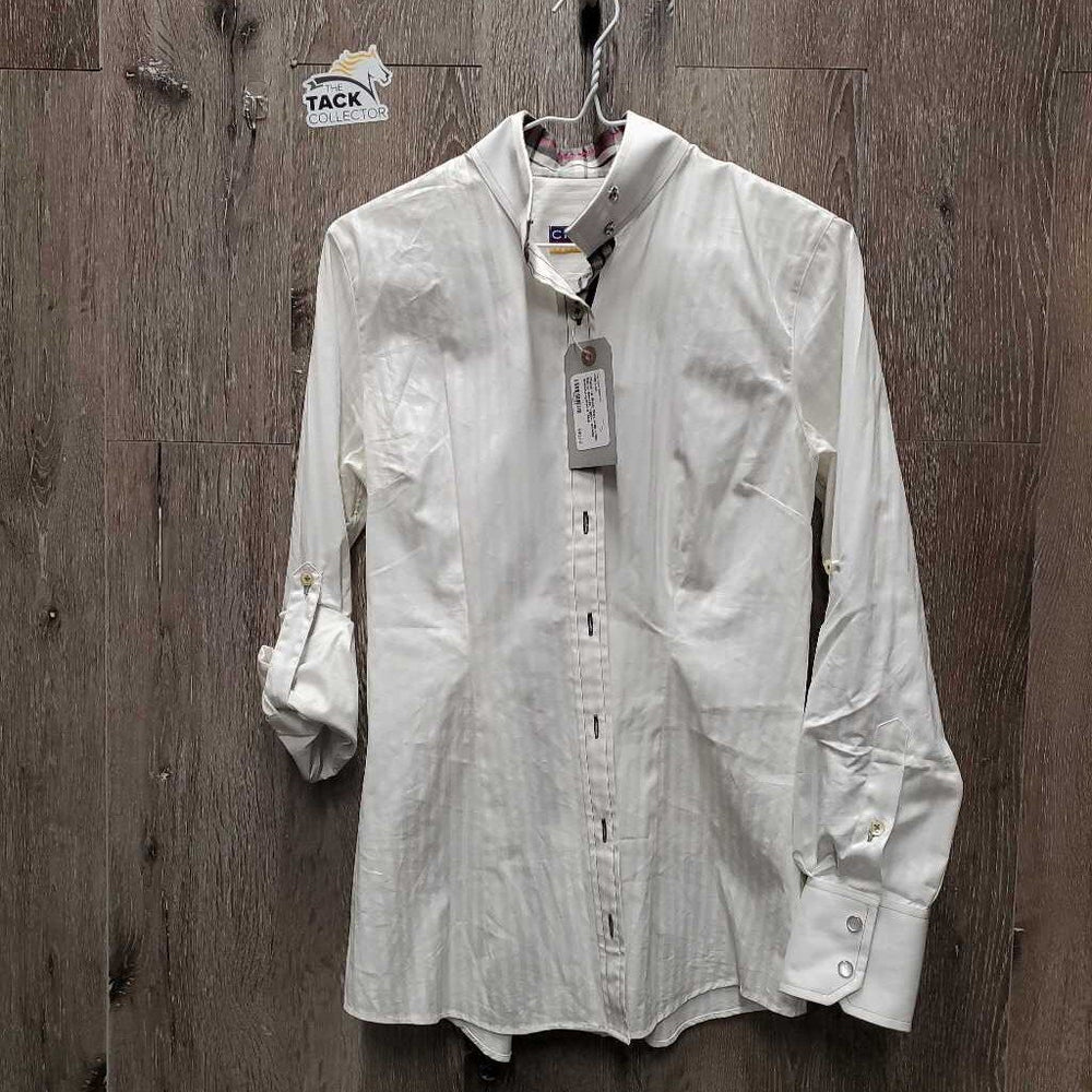 LS Show Shirt, snap collar, Roll up Sleeves *vgc/xc, crinkles
