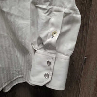LS Show Shirt, snap collar, Roll up Sleeves *vgc/xc, crinkles
