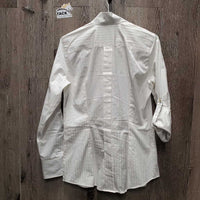 LS Show Shirt, snap collar, Roll up Sleeves *vgc/xc, crinkles
