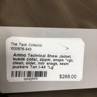 Technical Show Jacket, suede collar, zipper, snaps *vgc, clean, older, mnr snags, seam puckers