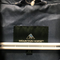 Puffy Vest, detach hood, faux fur *vgc, clean, older, mnr loose feathers, pocket stains, pilly edges & threads
