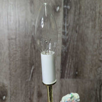 Ceramic Carousel Horse Lamp, Lamp Shade, Light bulb *v.loose base/wobbly, gc, vintage, WORKS
