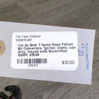 Nylon Rope Pelham Bit Convertors *gc/fair, stains, rubs, dirty, frayed ends
