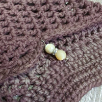 Crochet Ear Bonnet Fly Veil, charm *vgc, clean, faded/discolored inside, older
