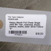 Full Cheek Single Joint Bit *fair, vchewed, sharp!, residue, staine, older
