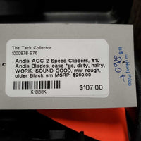 Clippers, #10 Andis Blades, case *gc, dirty, hairy, WORK, SOUND GOOD, mnr rough, older