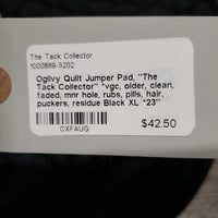 Quilt Jumper Pad, "The Tack Collector" *vgc, older, clean, faded, mnr hole, rubs, pills, hair, puckers, residue
