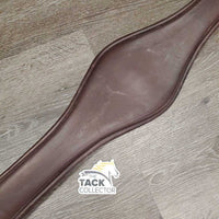 Sm Padded Soft Leather Belly Girth, 2x els, 3x D Ring *gc, clean, residue, hairy seams, stains, rubs, elastic rips
