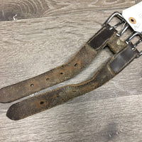 Leather Girth Extender, Roller Buckle *gc/fair, dirt, stiff, dry, twist, scraped