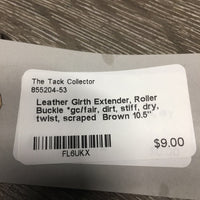 Leather Girth Extender, Roller Buckle *gc/fair, dirt, stiff, dry, twist, scraped

