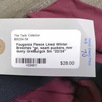 Fleece Lined Winter Breeches *gc, seam puckers, mnr dusty
