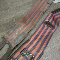 Cotton Web Lungeing Surcingle, Girth *gc, older, faded, dirty, folded girth
