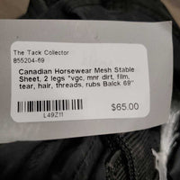 Mesh Stable Sheet, 2 legs *vgc, mnr dirt, film, tear, hair, threads, rubs