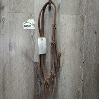 One Ear Western Headstall, leather laces *vgc/fair, clean, mnr stains, v.cracked back
