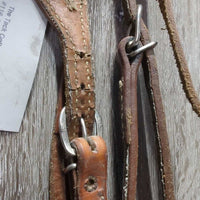 One Ear Western Headstall, leather laces *vgc/fair, clean, mnr stains, v.cracked back

