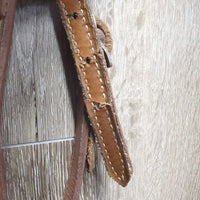 One Ear Western Headstall, leather laces *vgc/fair, clean, mnr stains, v.cracked back
