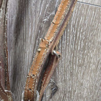 One Ear Western Headstall, leather laces *vgc/fair, clean, mnr stains, v.cracked back
