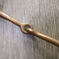 Fine Narrow Bradoon Hanger, Thin Copper Bradoon Bit, Thin Plain Reins *vgc, clean, mnr dirt, older, stains, scrapes, chews
