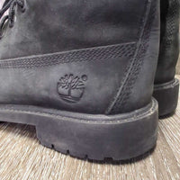 JUNIORS Short Suede Work Boots, Laces *gc, rubs, scuffs, dirty, stains
