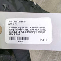 Padded/Mesh Dog Harness *gc, mnr hair, rubs, residue & rubs, Missing? straps
